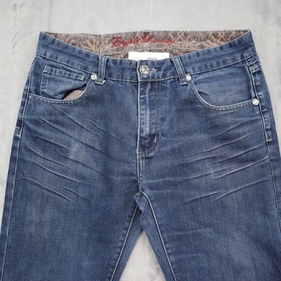 English Laundry Pants Mens 32 Blue Straight Medium Wash Denim Logo Jeans - Picture 10 of 16